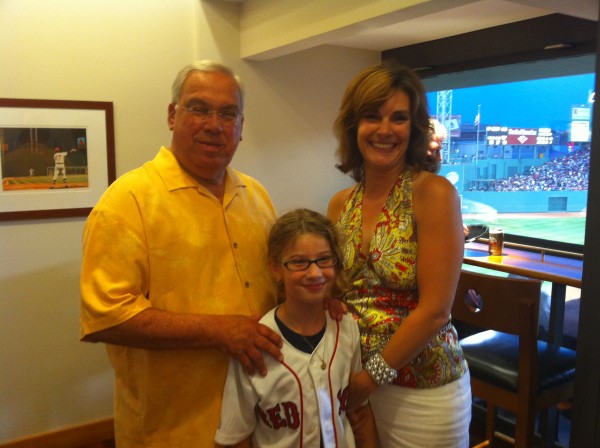 Mayor Tom Menino with Professor Tiziana Dearing, and Dearing’s daughter Simone Seiner