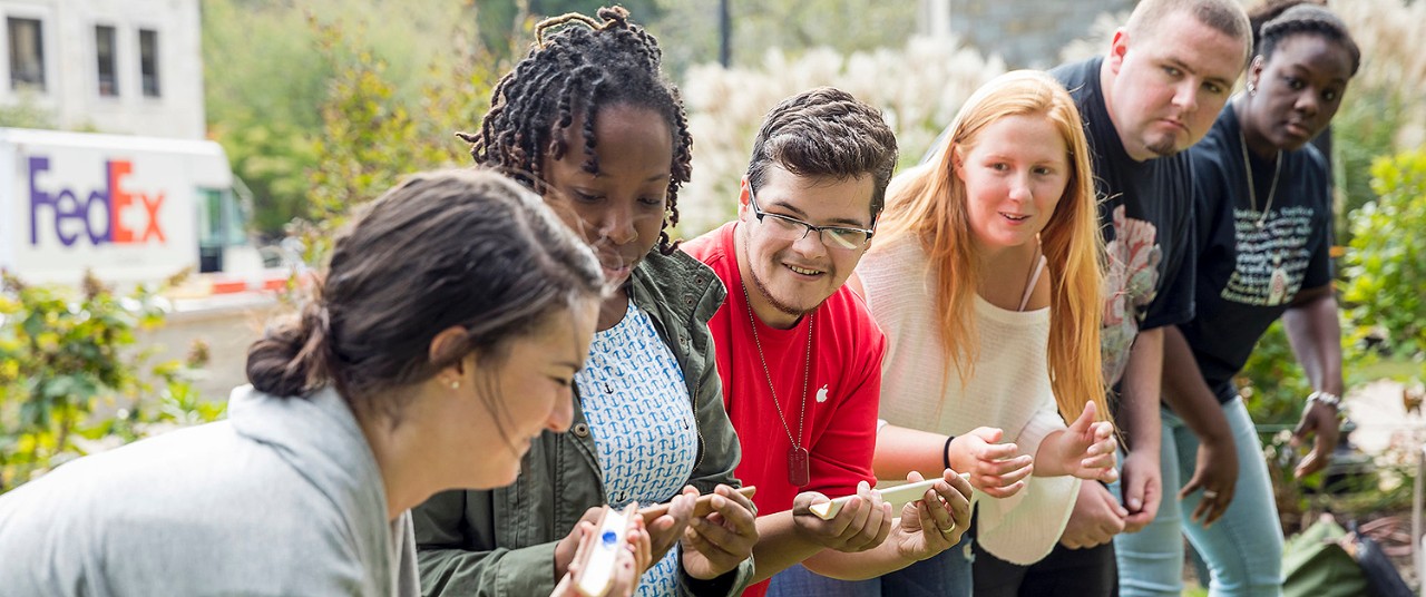 Social Work class outside