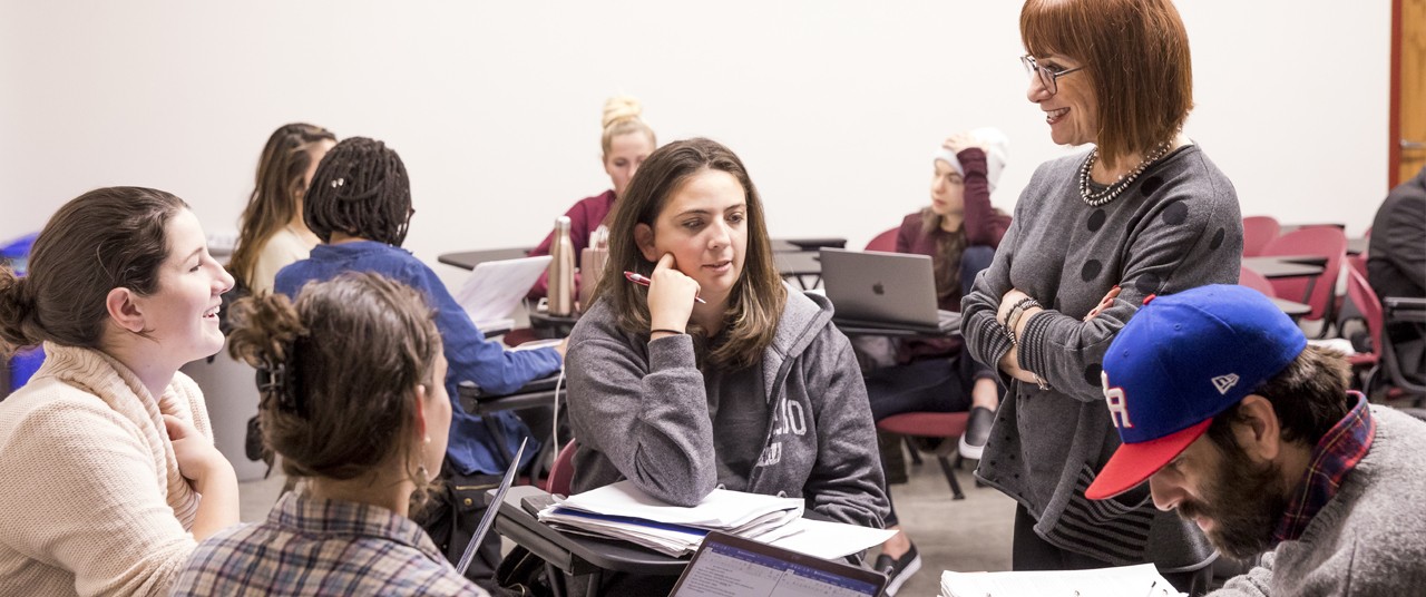 Social Work class outside