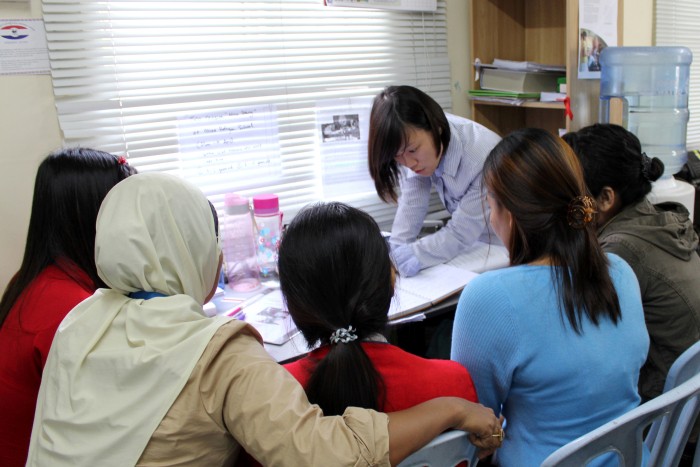 Volunteers joining the Refugee Women’s Protection Corps are trained and coached by Jackie Loo Volunteers joining the Refugee Women’s Protection Corps are trained and coached by Jackie Loo