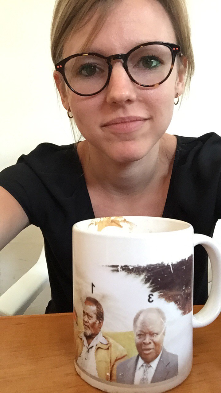 Kit_Stebbins_Global_Field_Ed_Dispatches_Nairobi_Kenya Drinking Kenyan tea during tea break out of my favorite mug.
