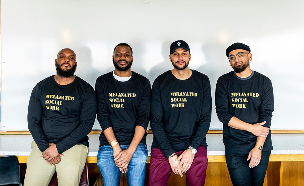 melanated_social_work_1030 From left to right: Josh McNeil, Marvin Toliver, Michael Grinnell, and Jesse Wiltey