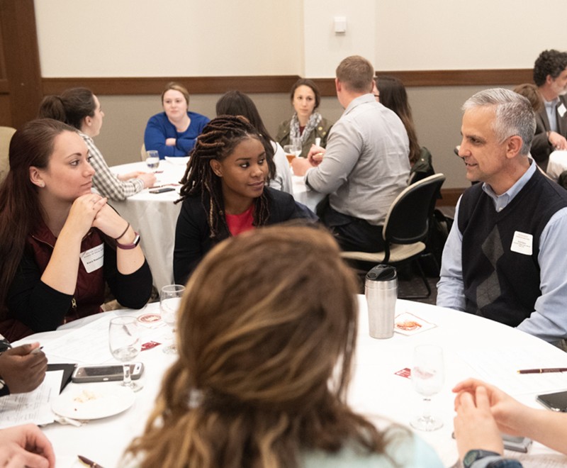 Scott Easton meets new students