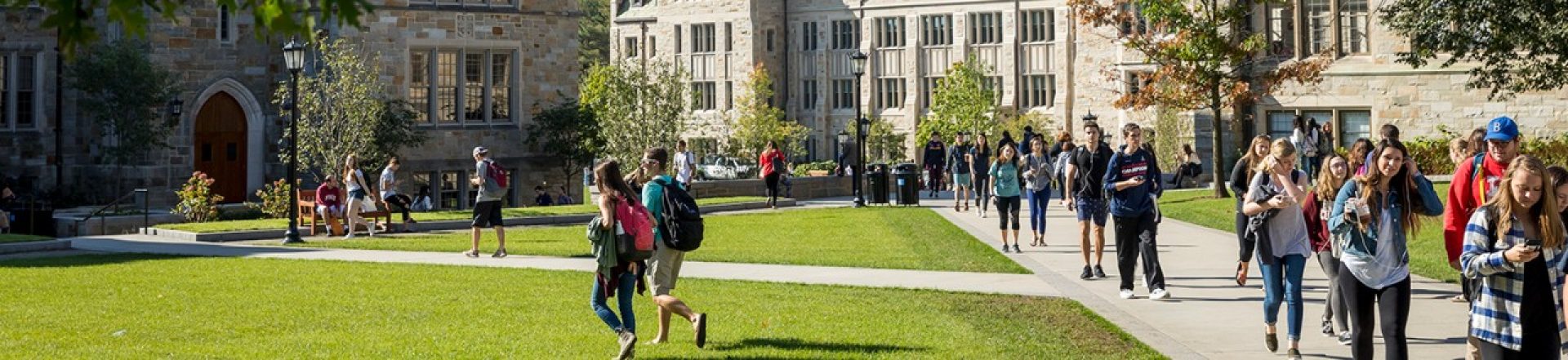 students walking on campus