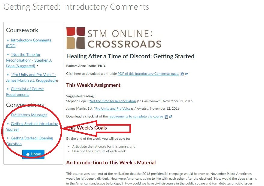 canvas_finding_discussions Arrow pointing to discussion links