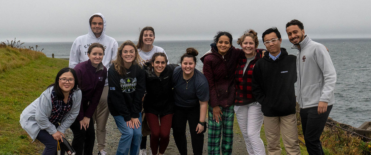 Manresa Retreat Participants with the ocean in the background