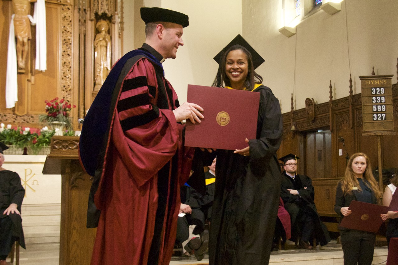 Woods College graduates at Commencement ceremonies