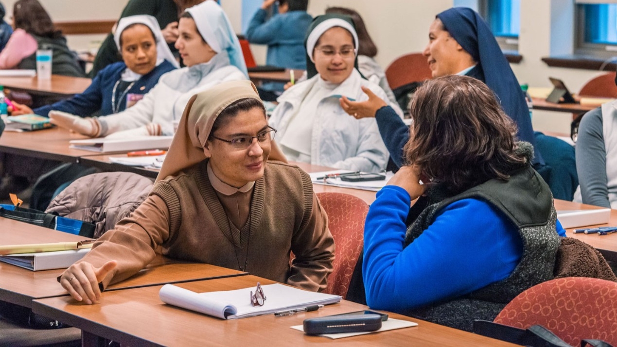 Participants in the U.S.-Latin American Sisters Exchange Program at BC's Woods College of Advancing Studies