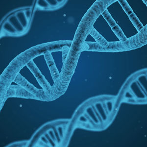 DNA image in blue shades