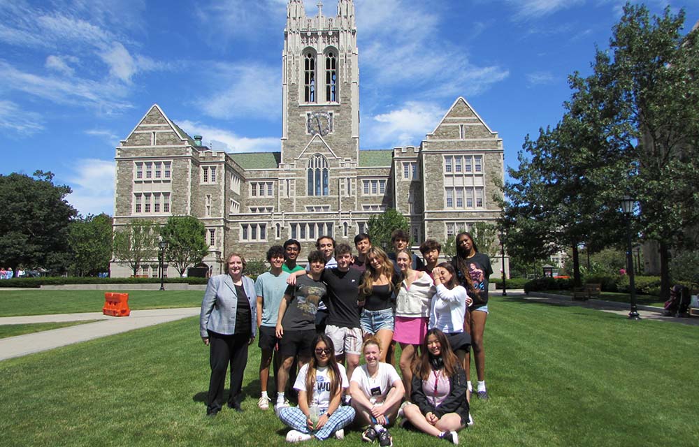 students in front of Gasson