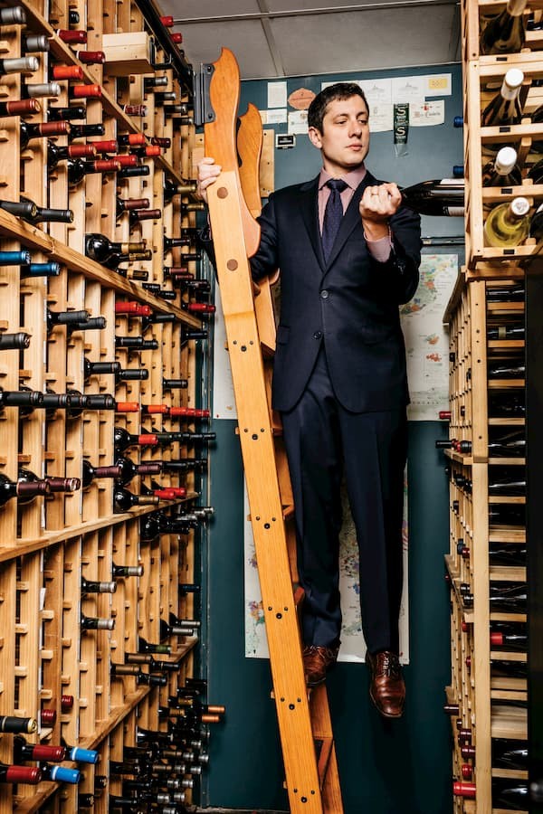 Master sommelier Brahm Callahan in one of Grill 23's wine cellars