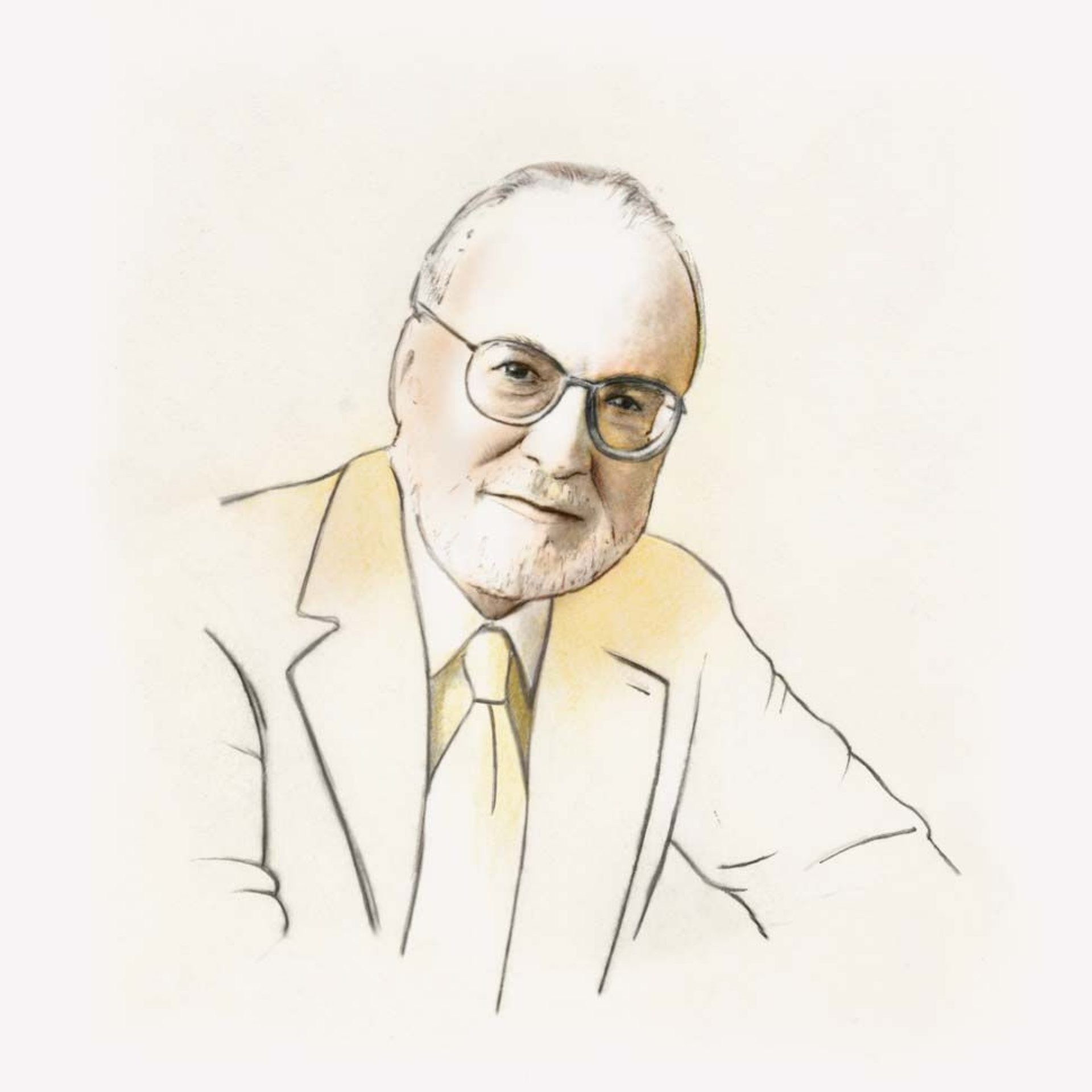Atmospheric line drawing of John L’Heureux