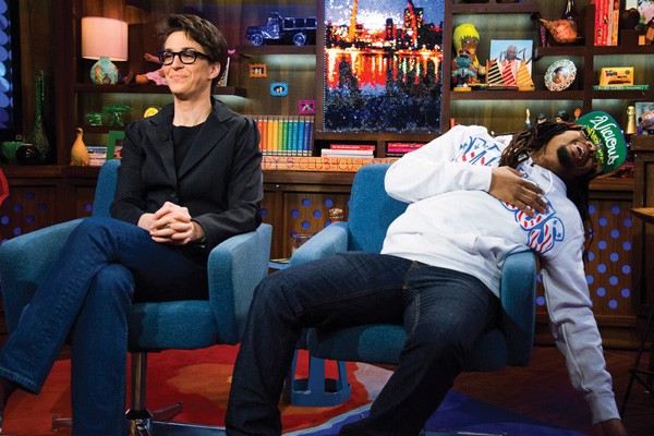 Rachel Maddow + Lil Jon on set