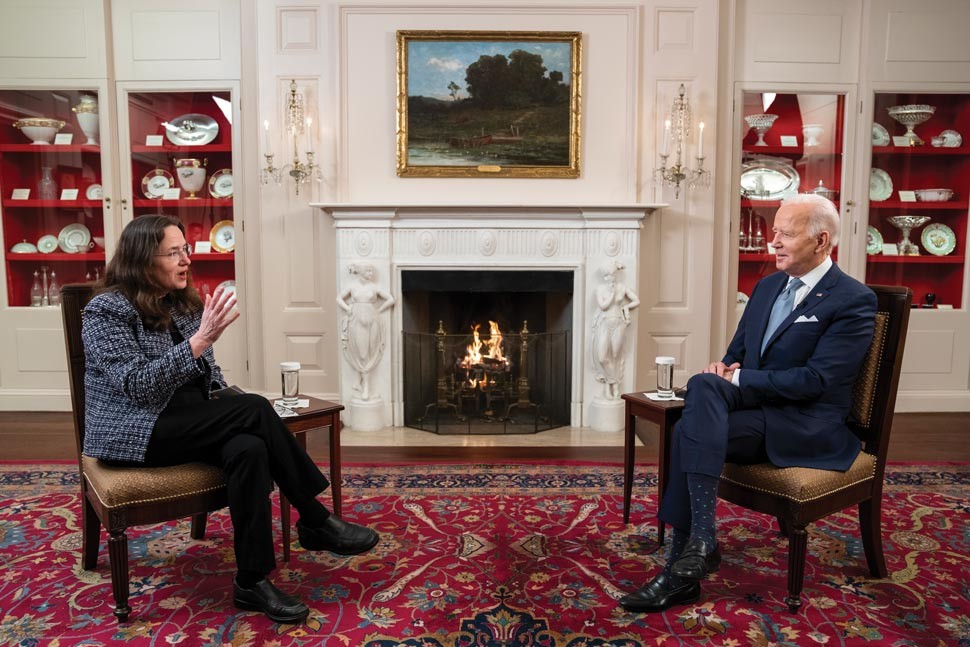 Heather Cox Richardson with President Biden at the White House