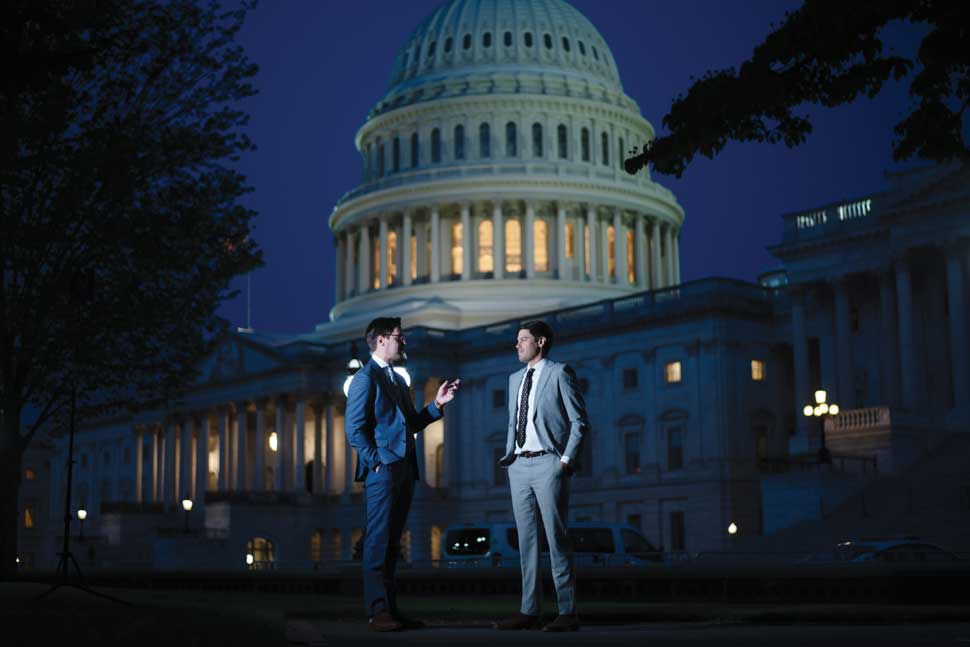 Manzo and Downes phtographed at the US Capital Building