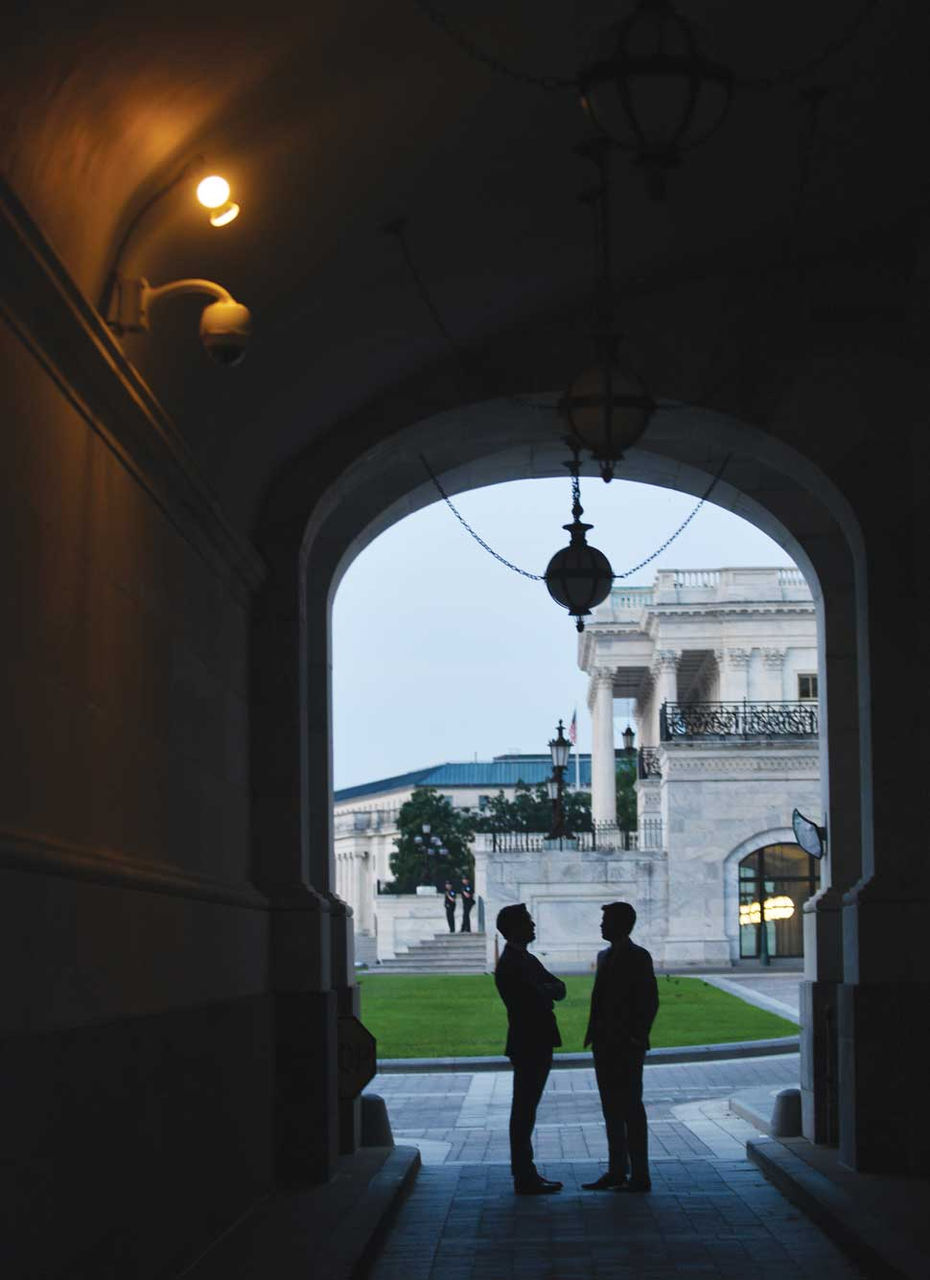 Manzo and Downes phtographed at the US Capital Building