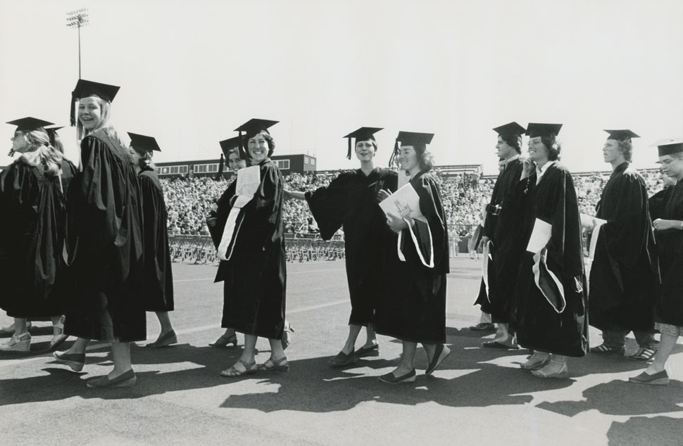 Burn Library photo 1974 Commencement