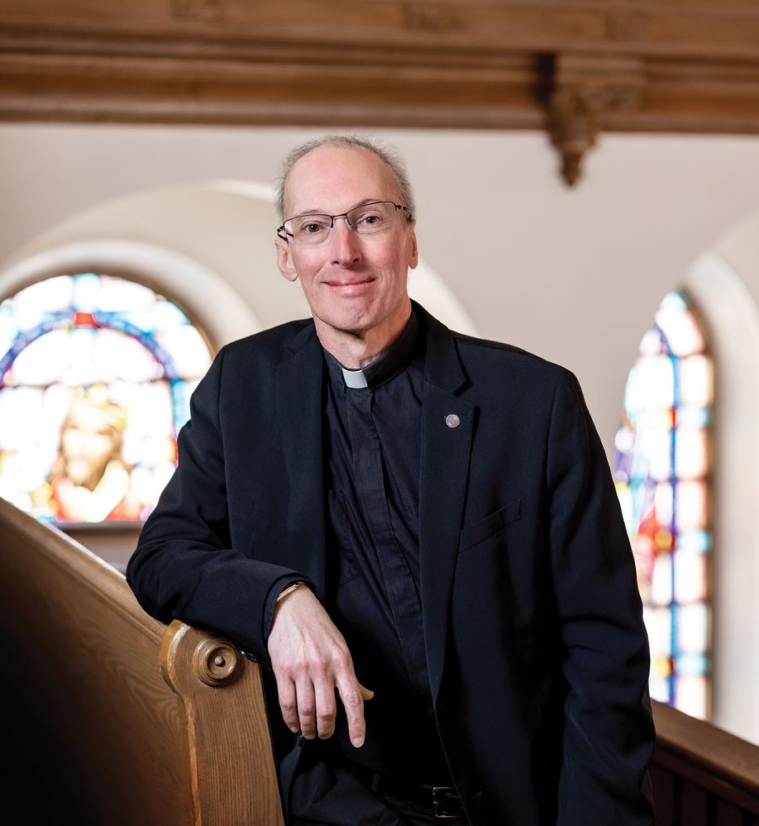Thomas D. Stegman, SJ photographed in the balcony of the STM Chapel