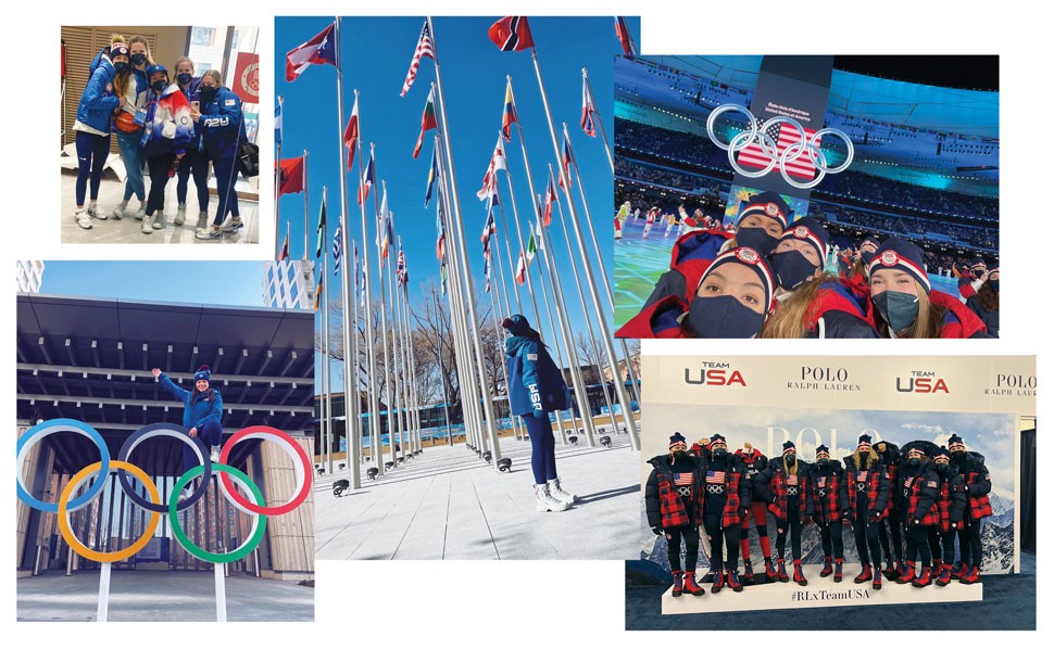 An arrangement of photos from the Olympics