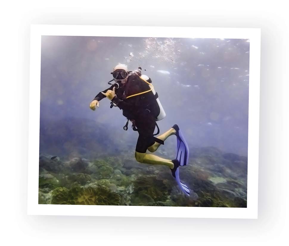 Greg scuba diving