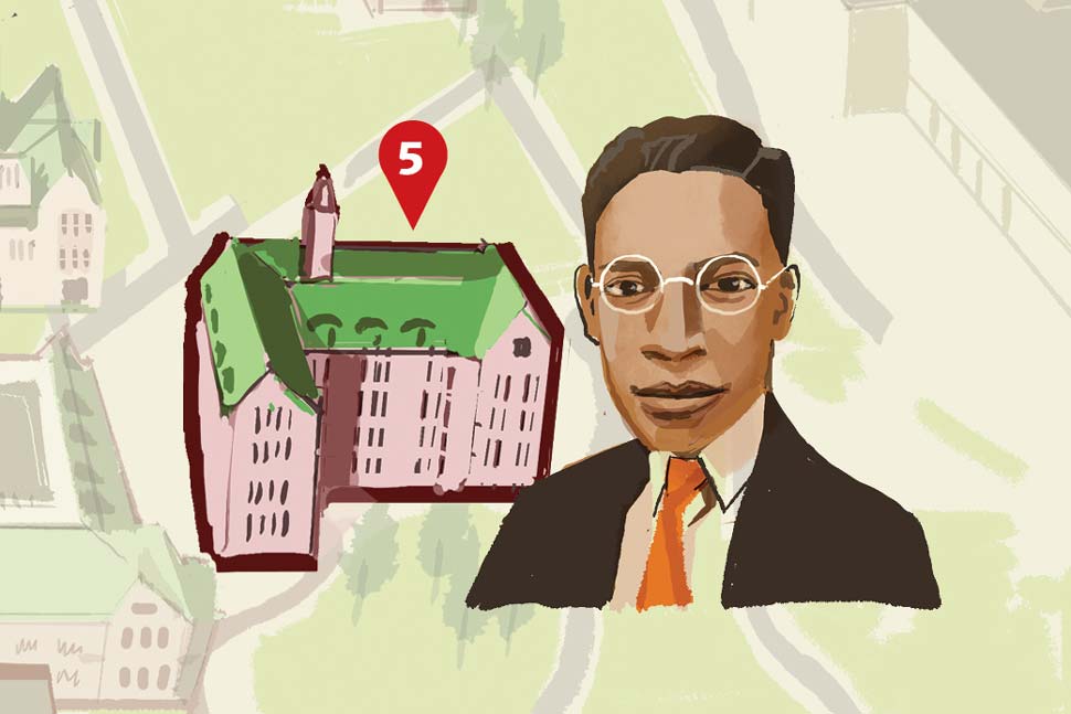 Illustration of Casper Augustus Ferguson ’37 and Devlin Hall