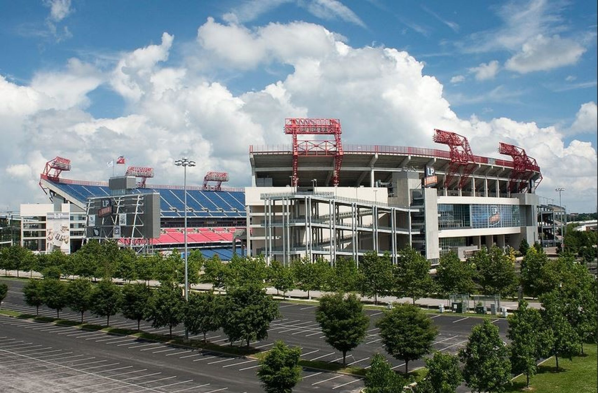 Downtown Nashville viewed from upper decks of Nissan Stadium