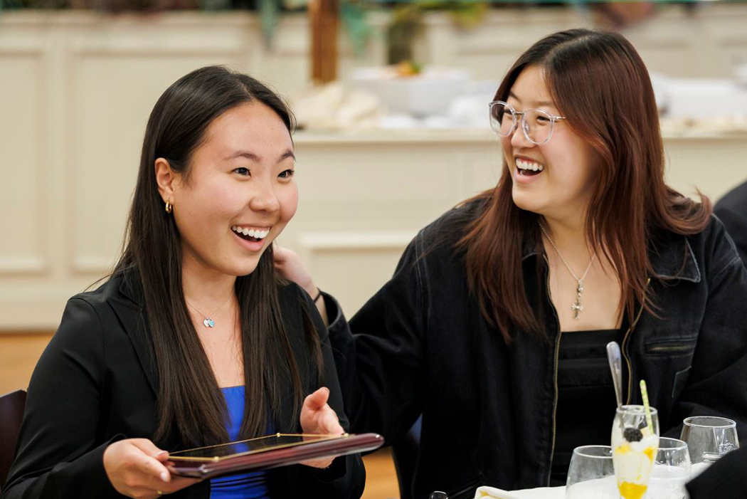 Heidi Yun at the presentation of the Boston College Aquino Scholarship. 