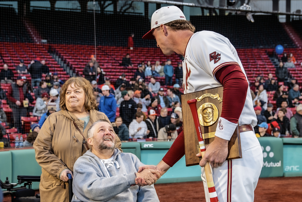 John West '24 named captain of the inaugural Lou Gehrig Community Impact team which recognizes collegiate baseball player for community service, contributing to their team's success, and embodying the spirit of Lou Gehrig.