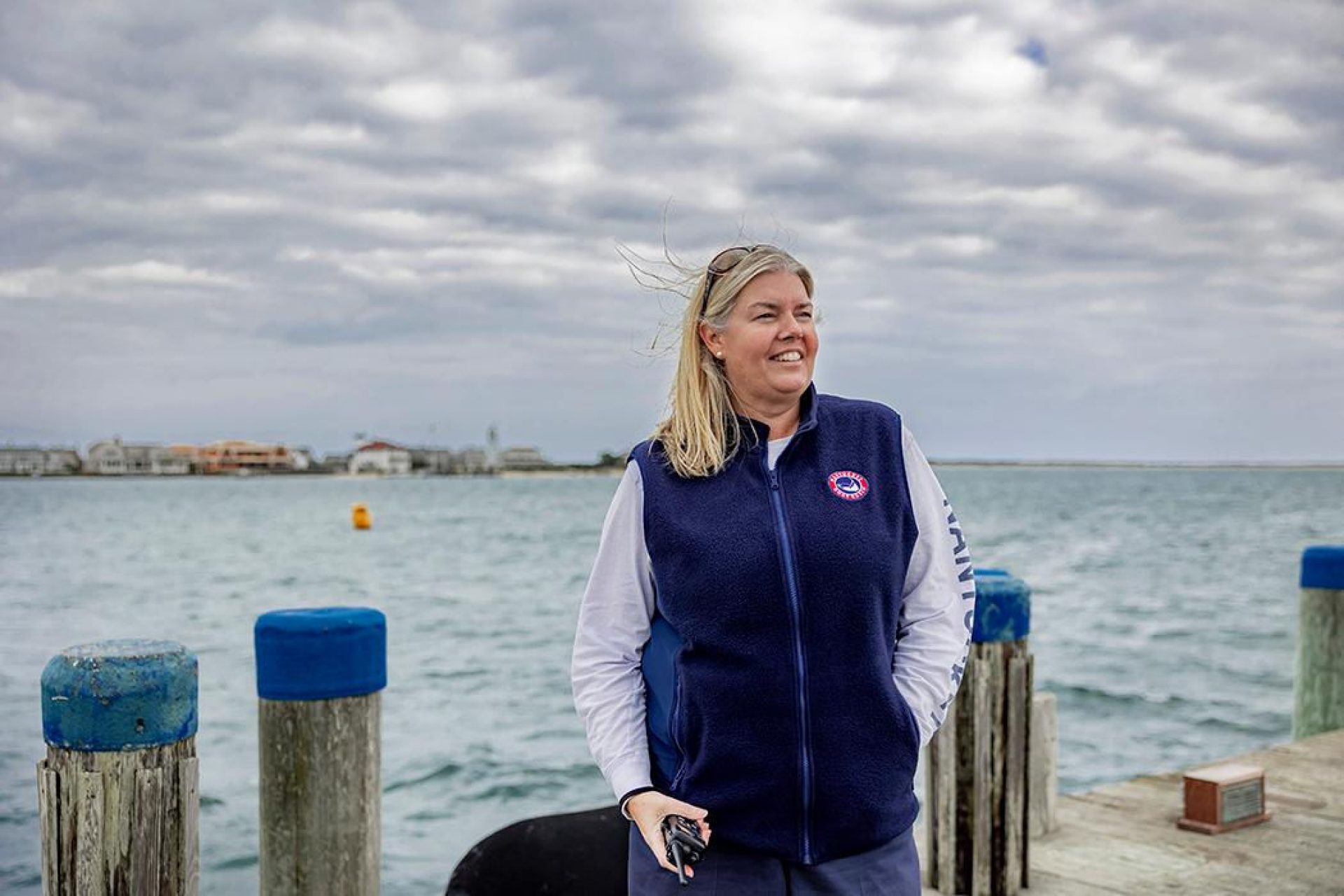 Christina Martin standing on a dock