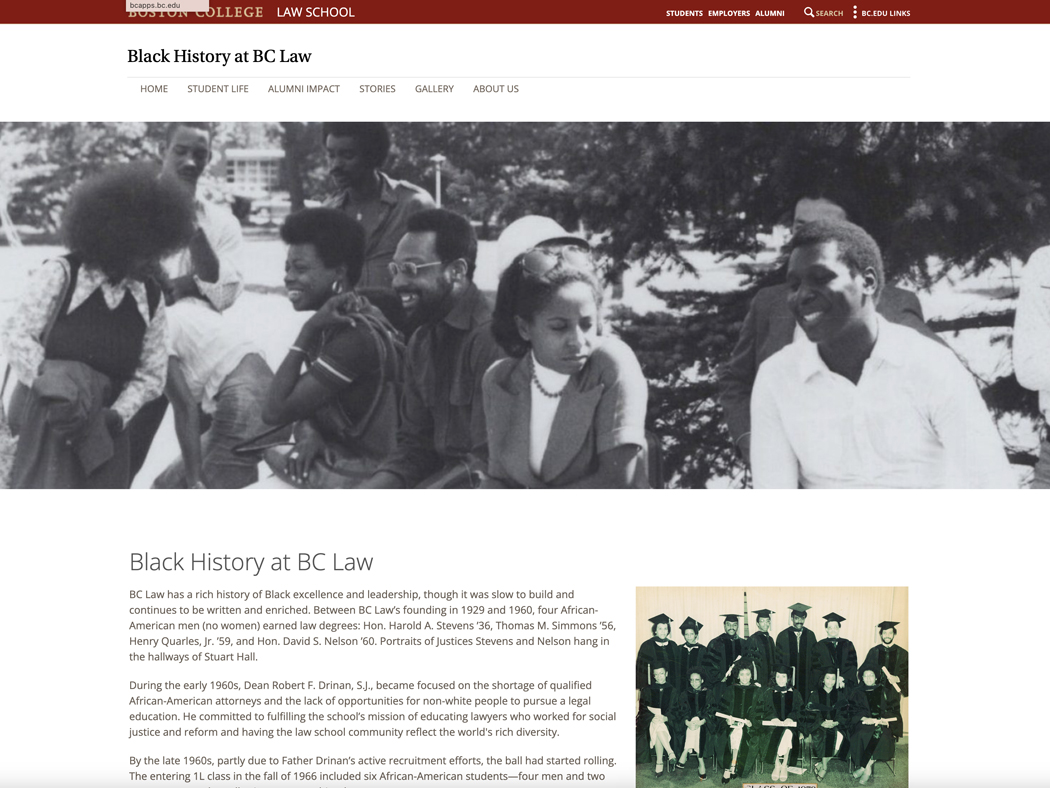 A screenshot of the new website featuring historical photos of Black history