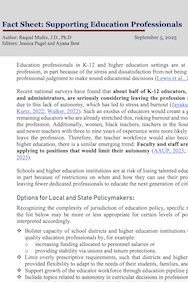 An image of the front cover of the Fact Sheet: Supporting Education Professionals  