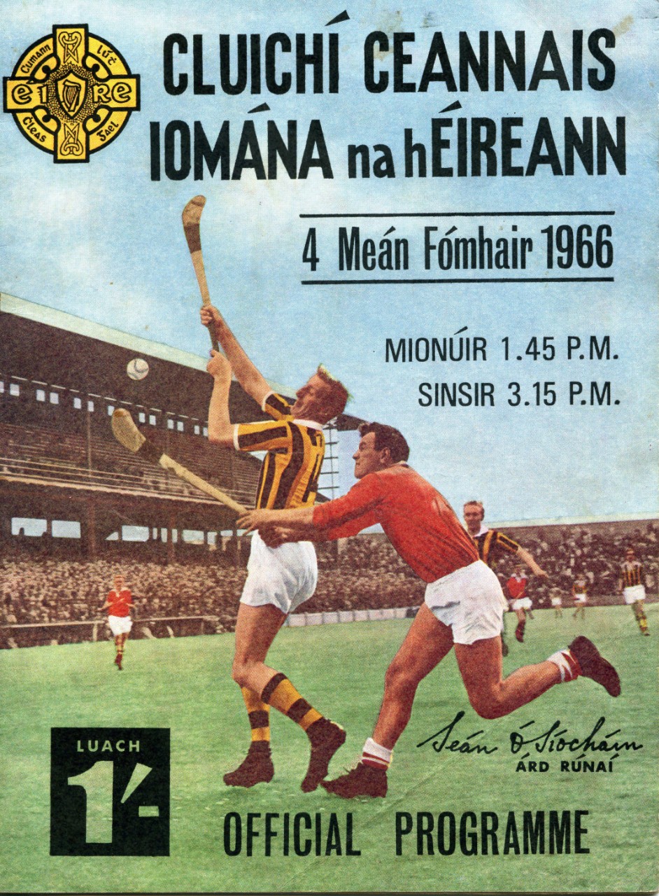 The match programme from the 1966 All-Ireland hurling final in which Cork beat Kilkenny 3-9 to 1-10.