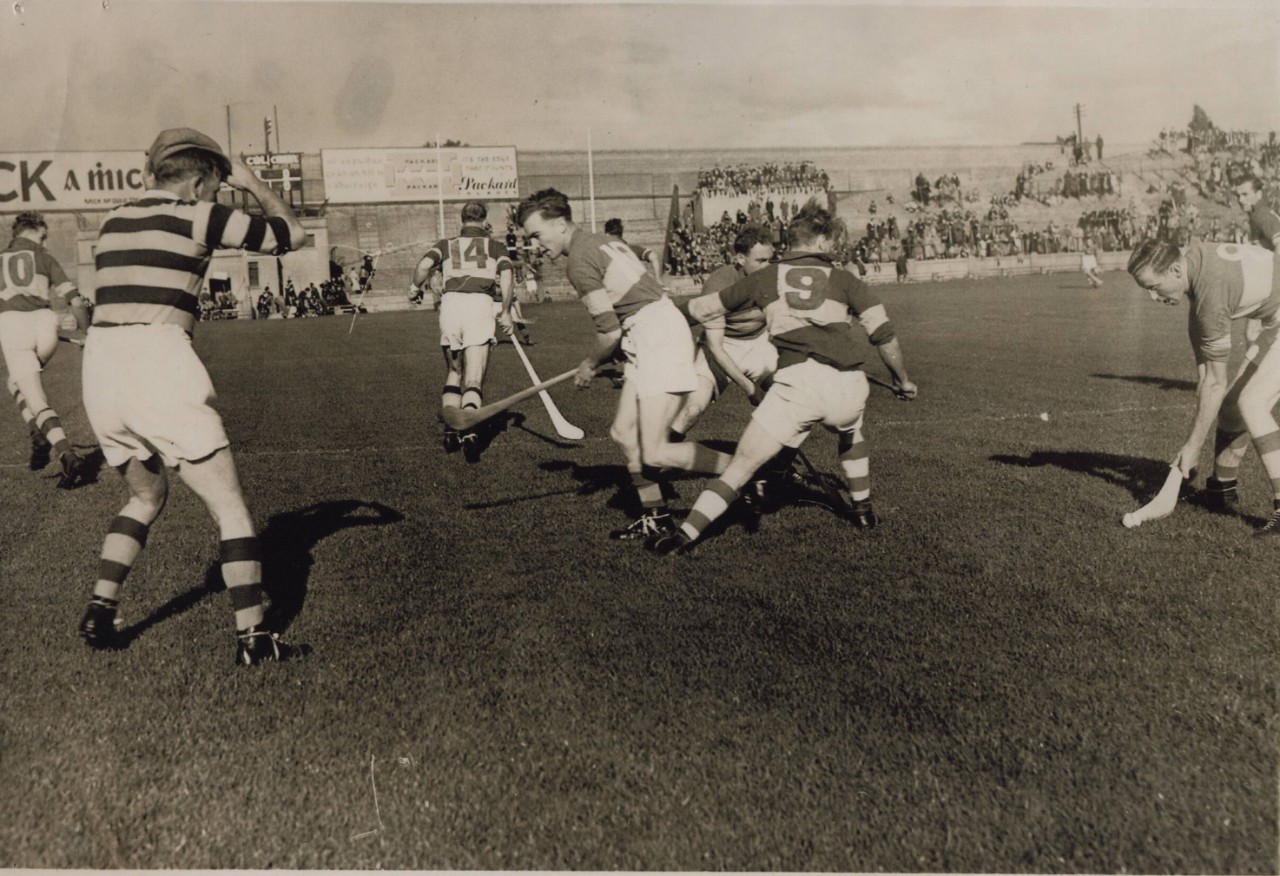 Laois face Tipperary in the 1949 Oireachtas Final.