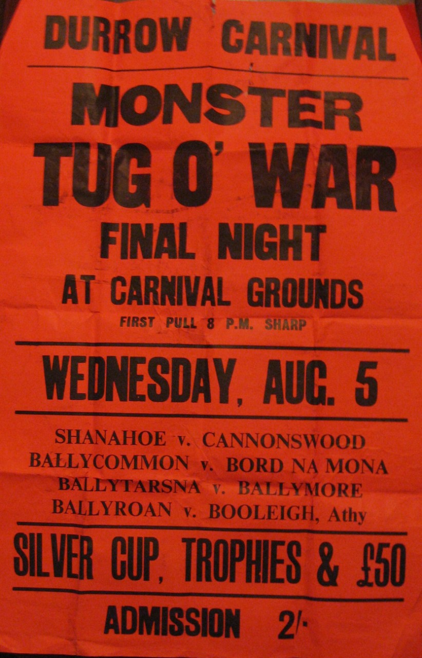 An advertisement for a fundraiser in aid of Durrow GAA in 1983.