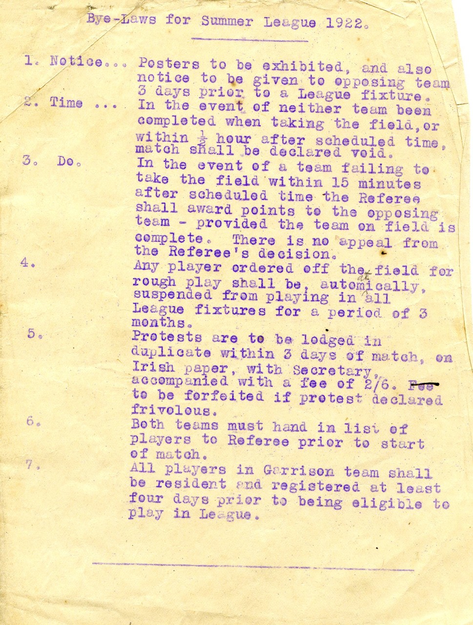 A typed piece of paper