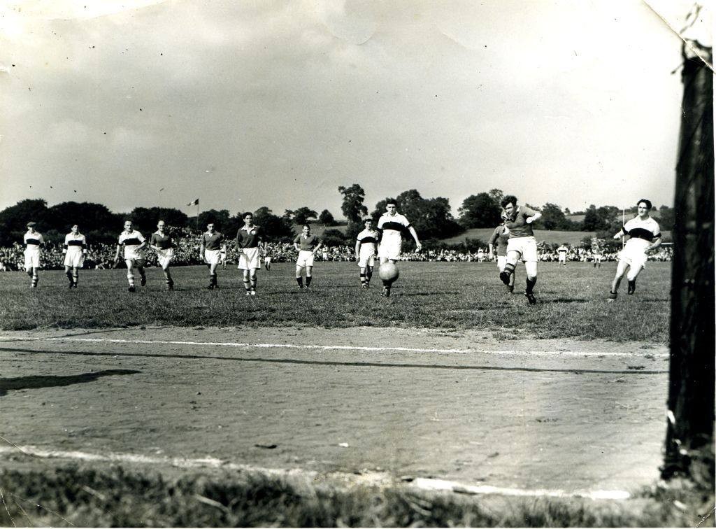 A photograph of a football match