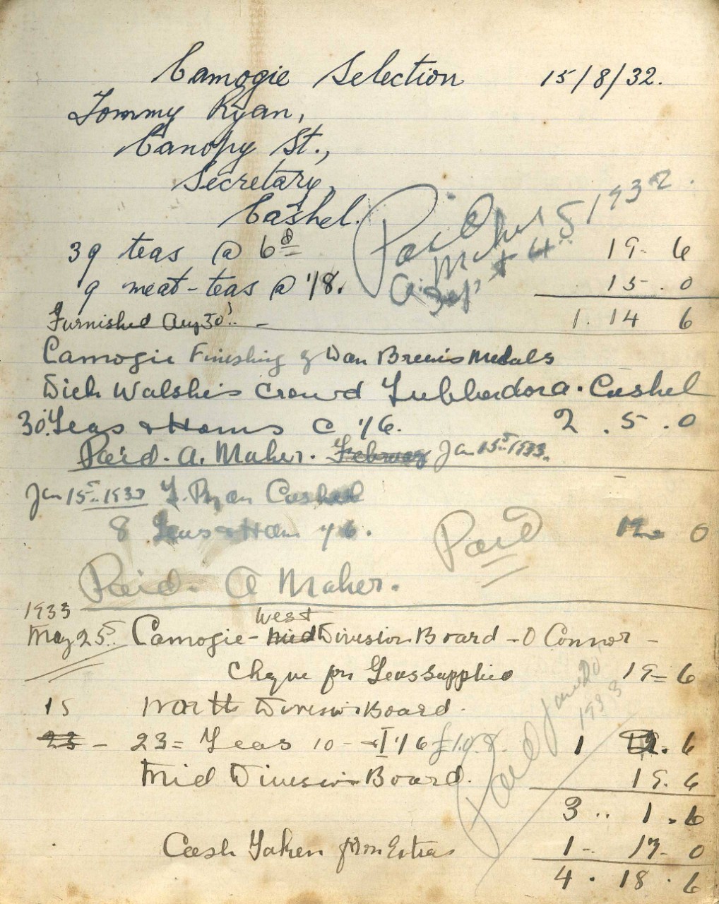 A paper with handwriting