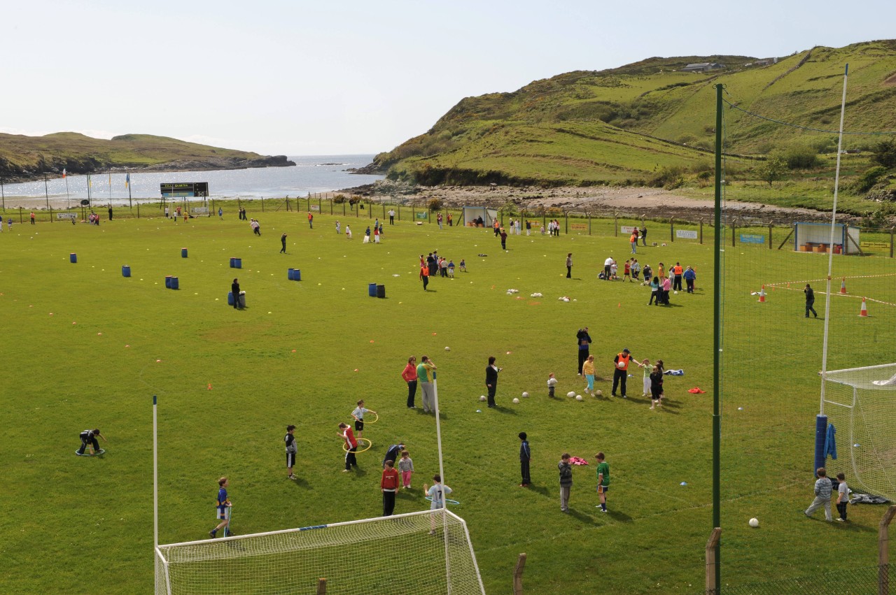 The view of Tawny Bay from the Kilcar GAA club pitch.