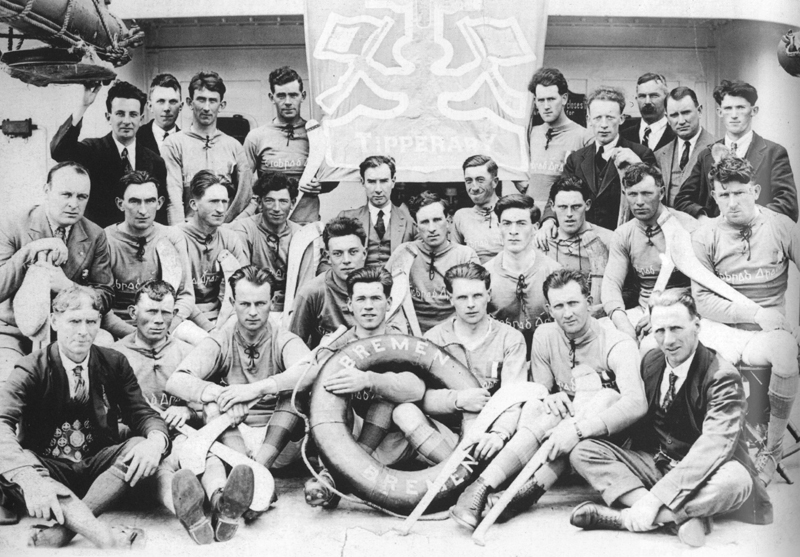 The All-Ireland Winning Tipperary Team on their way to the USA on board the SS Bremen, 1926.
