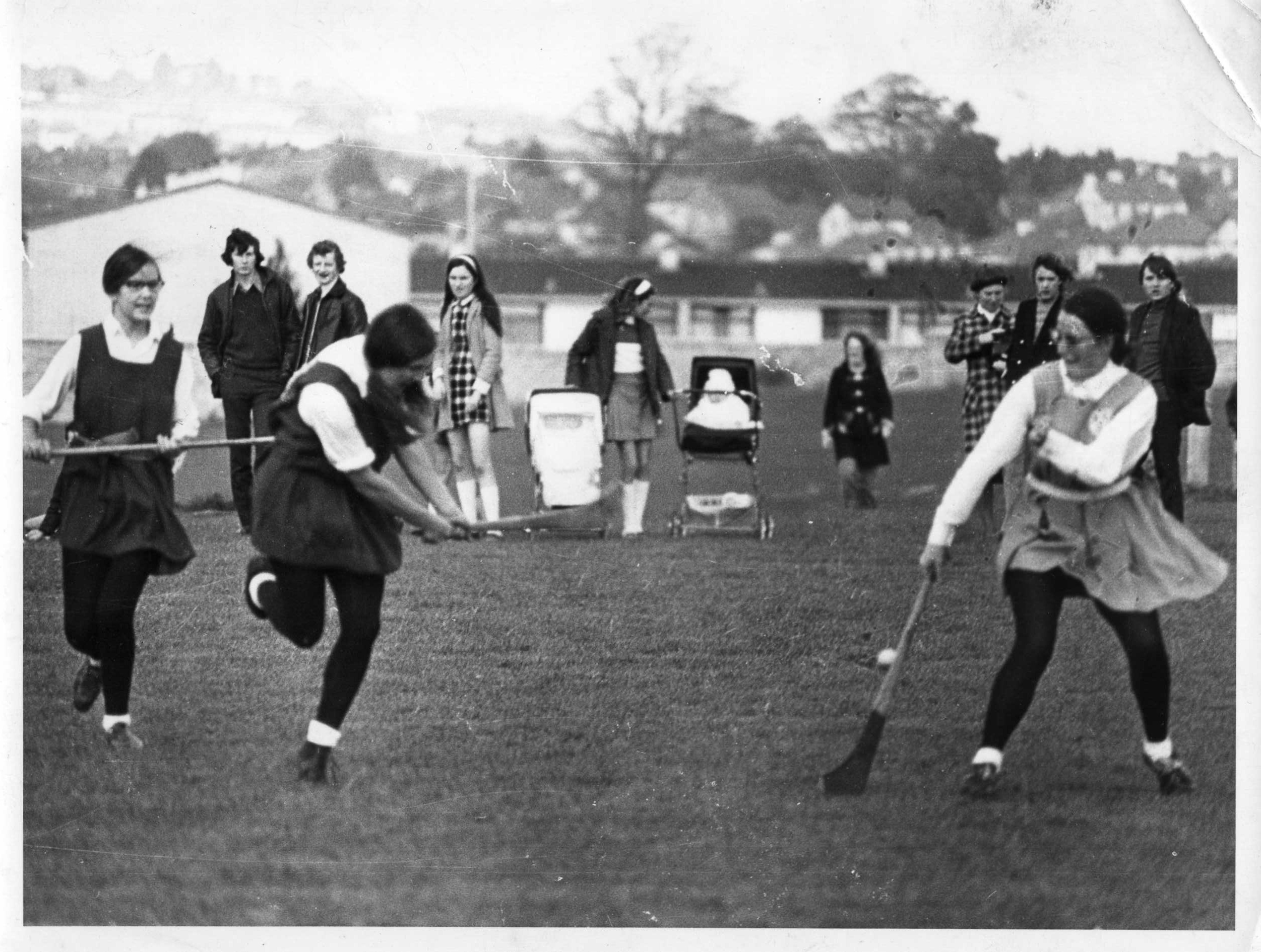 An action scene from the 1972 Gael Linn Cup. The Gael Linn Cup is the Camogie equivalent of the Railway Cup, a competition organised on a provincial basis.