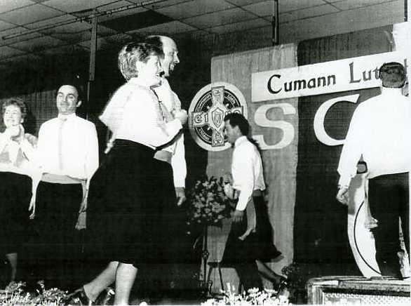 Participants in the Bornacoola Scór Competition, Co. Leitrim. Scór competitions provide a way of integrating people who would not normally participate in sporting activities into their local GAA club.