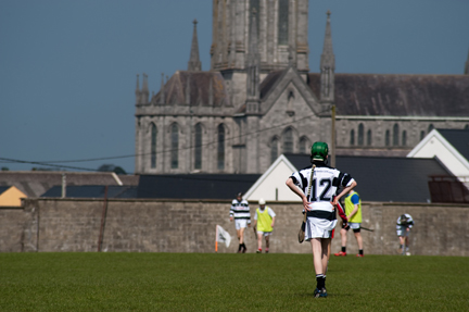 A hurling match in progress at St. Kieran's College, Kilkenny. While Gaelic Games were ignored in some schools run by the Catholic Church, others, like St. Kieran's, have become famous for their GAA activities and the quality of players they produce.