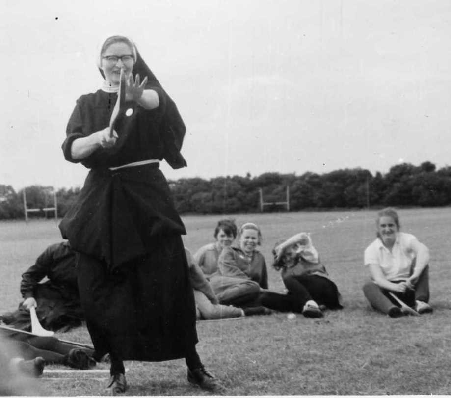 Involvement in Gaelic Games was not solely the preserve of the male members of religious orders. Nuns, like the sister in this picture, have frequently taken on the roles of coaches and managers in camogie clubs.
