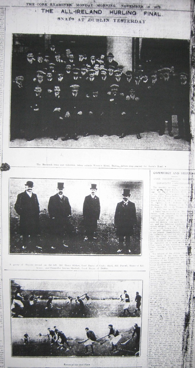 With the growth in popularity of the GAA, media coverage of the All-Ireland finals increased. This included the greater use of photographs. These images are taken from coverage of the 1912 All-Ireland Hurling Final.