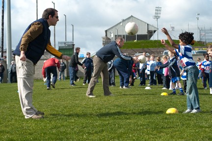 An underage training session illustrates the importance of volunteerism to the continued success of the GAA. Throughout the country, large numbers of volunteers ensure that Gaelic Games are passed down to each new generation.