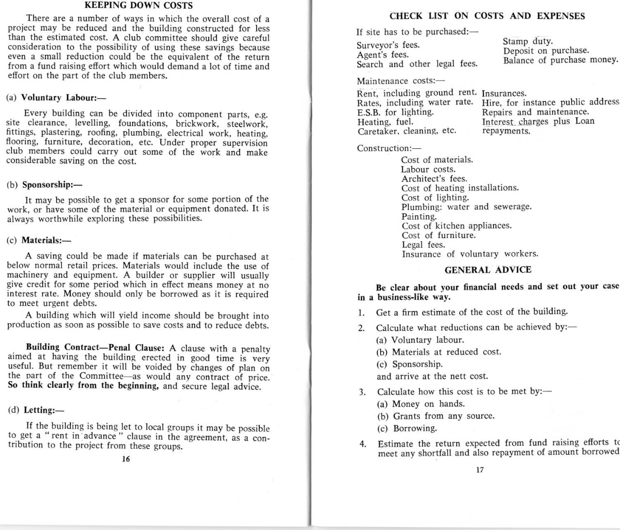 An extract from the 1975 GAA publication Dressingrooms and Social Centres for GAA Clubs highlights the importance of voluntary labour to the development of club facilities.
