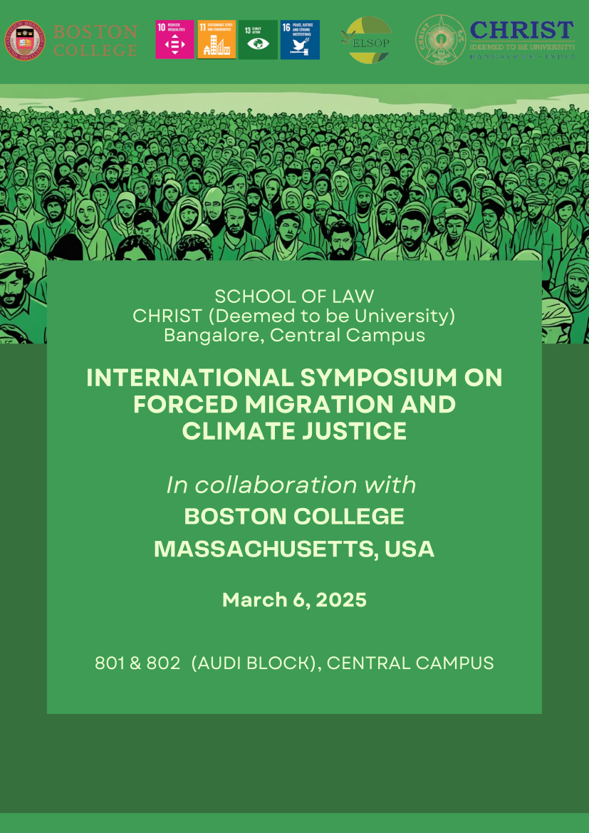 International Symposium on Forced Migration and Climate Justice Brochure: Bangalore (click to download)