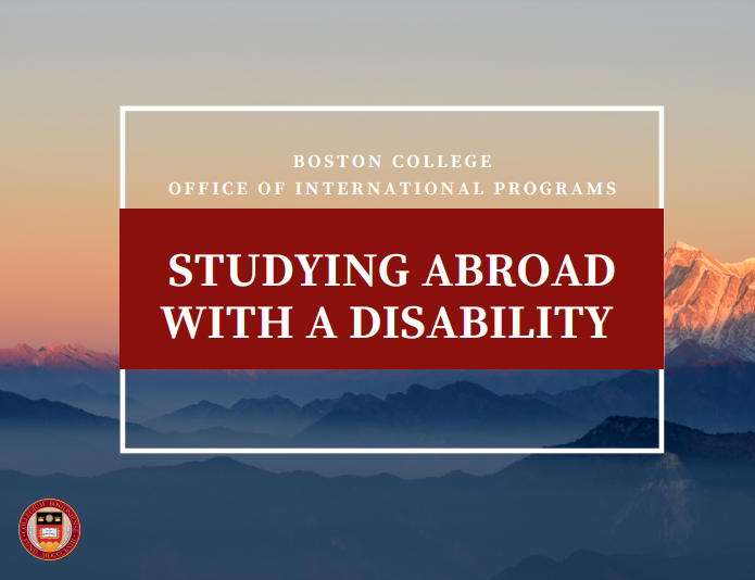 Studying abroad with a disability image and link to flyer.