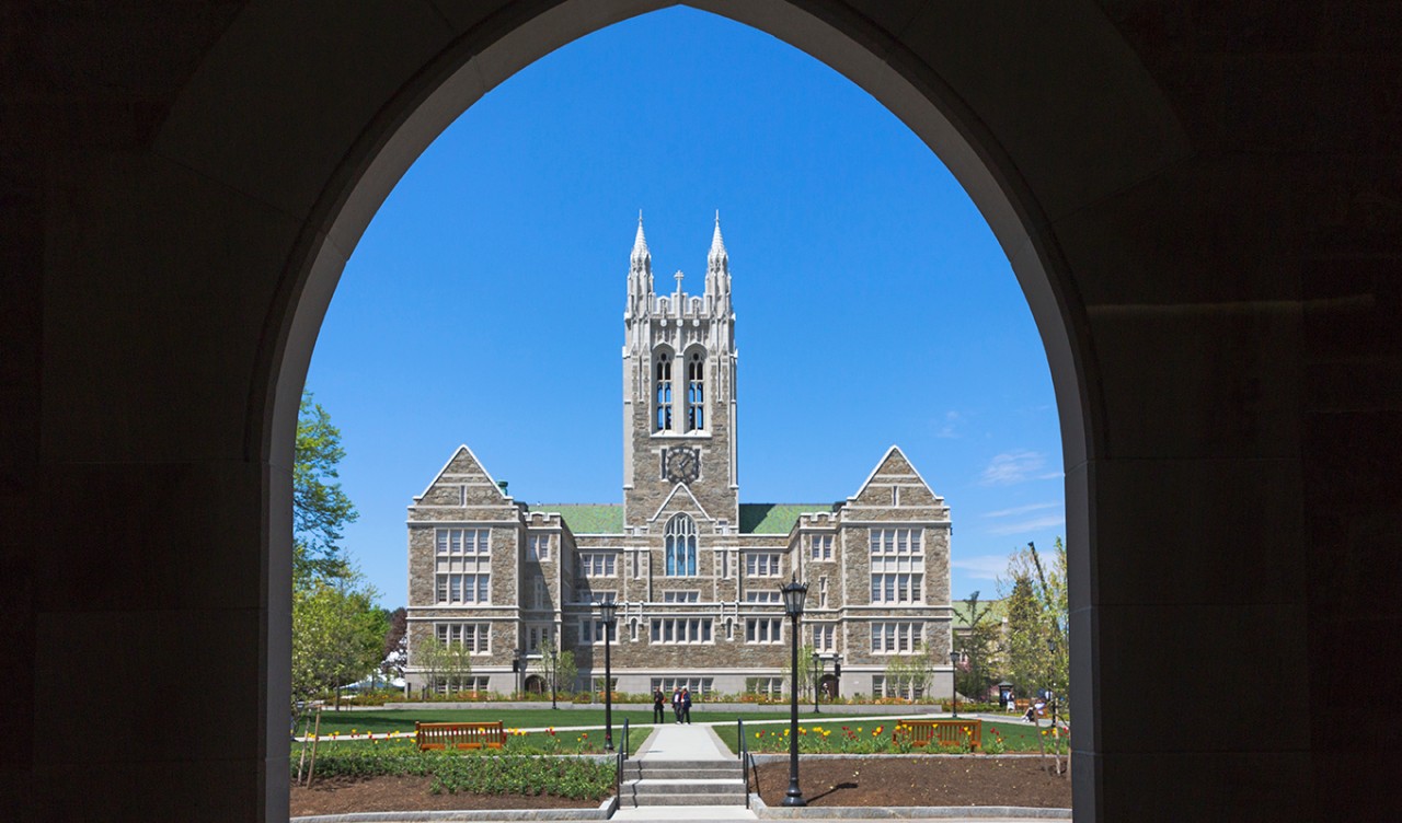 Photo of Gasson Hall  in the springtime