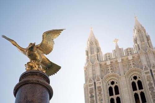 Photo of Eagle in front of Gasson